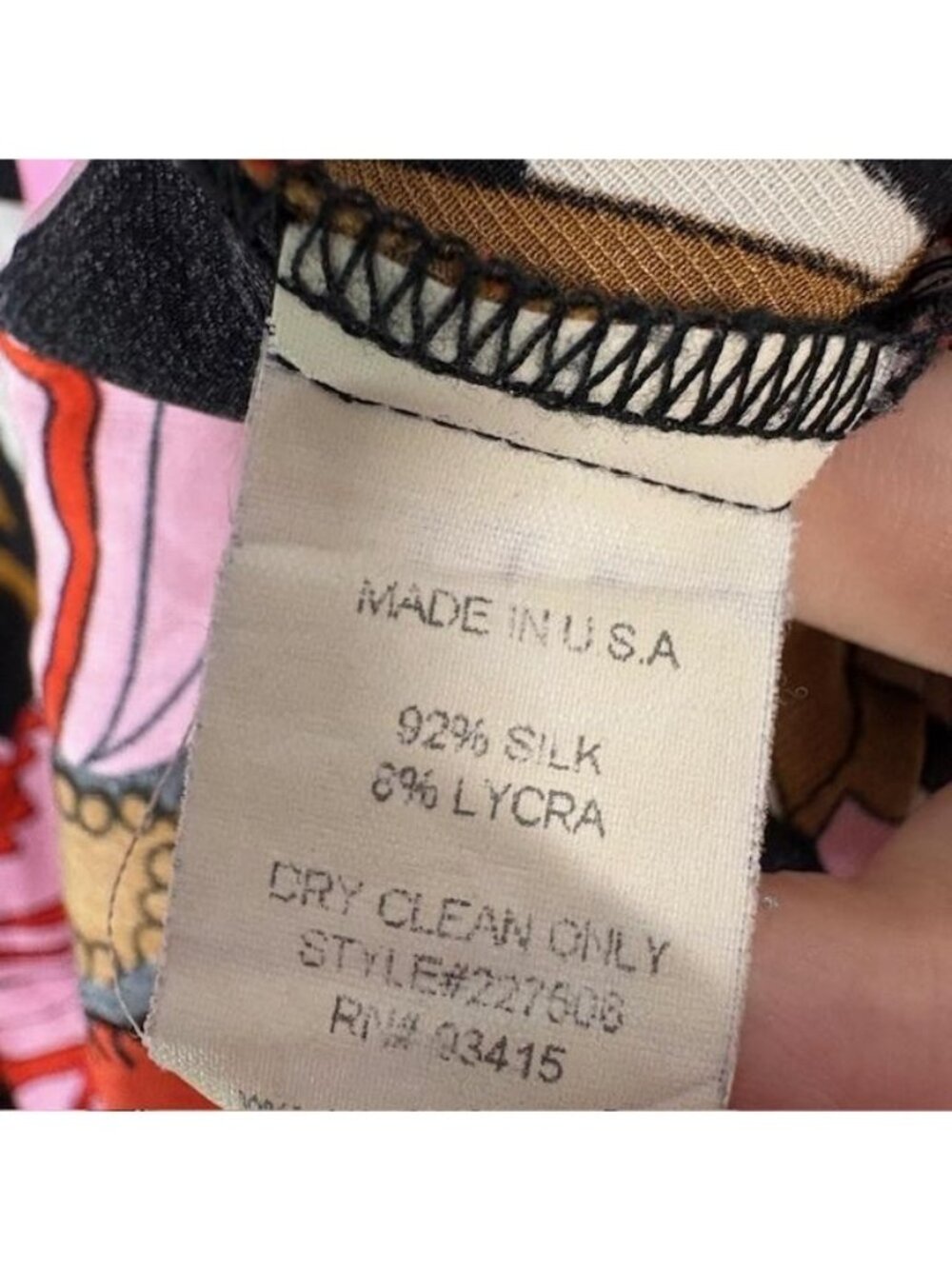 Trina Turk Blouse Womens Medium Multicolor Floral Silk V Neck Long Sleeve Top - Picture 8 of 11